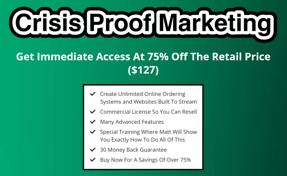 Crisis Proof Marketing COUPON CODE SPECIAL OFFER >>>